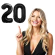 dekoracje na 20 urodziny rocznice zestaw balonow xl liczba 20 czarny 39 dgt 2 szt
