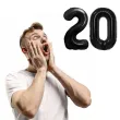 dekoracje na 20 urodziny rocznice zestaw balonow xl liczba 20 czarny 39 dgt 2 szt