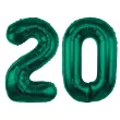 dekoracje na 20 urodziny zestaw balonow xl liczba 20 butelkowy zielony 39 dgt 2 szt