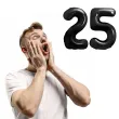 dekoracje na 25 urodziny rocznice zestaw balonow xl liczba 25 czarny 39 dgt 2 szt