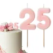 dekoracje na 25 urodziny swieczki na tort liczba 25 rozowy 4 5 cm 2 szt