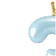 dekoracje na 3 urodziny dla chlopca balon foliowy cyfra 3 stojaca blekitny partydeco