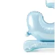 dekoracje na 3 urodziny dla chlopca balon foliowy cyfra 3 stojaca blekitny partydeco