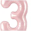 dekoracje na 3 urodziny dla dziewczynki balon foliowy cyfra 3 stojaca rozowy partydeco