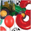 dekoracje na 3 urodziny zestaw balonow farma zielony traktor wiejskie party