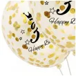 dekoracje na 30 urodziny balony transparentne z konfetti happy birthday liczba 30 zlote 12