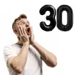 dekoracje na 30 urodziny rocznice zestaw balonow xl liczba 30 czarny 39 dgt 2 szt
