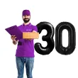 dekoracje na 30 urodziny rocznice zestaw balonow xl liczba 30 czarny 39 dgt 2 szt