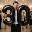 dekoracje na 30 urodziny rocznice zestaw balonow xl liczba 30 czarny 39 dgt 2 szt