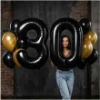 dekoracje na 30 urodziny rocznice zestaw balonow xl liczba 30 czarny 39 dgt 2 szt