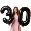 dekoracje na 30 urodziny rocznice zestaw balonow xl liczba 30 czarny 39 dgt 2 szt
