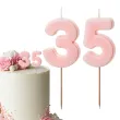 dekoracje na 35 urodziny swieczki na tort liczba 35 rozowy 4 5 cm 2 szt