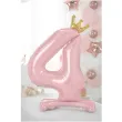 dekoracje na 4 urodziny dla dziewczynki balon foliowy cyfra 4 stojaca rozowy partydeco