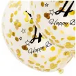 dekoracje na 40 urodziny balony transparentne z konfetti happy birthday liczba 40 zlote 12