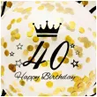 dekoracje na 40 urodziny balony transparentne z konfetti happy birthday liczba 40 zlote 12
