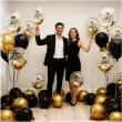 dekoracje na 40 urodziny balony transparentne z konfetti happy birthday liczba 40 zlote 12