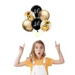 dekoracje na 40 urodziny balony z konfetti happy birthday liczba 40 czarno zlote 12 x6