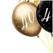 dekoracje na 40 urodziny balony z konfetti happy birthday liczba 40 czarno zlote 12 x6