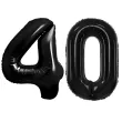 dekoracje na 40 urodziny rocznice zestaw balonow xl liczba 40 czarny 39 dgt 2 szt