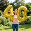 dekoracje na 40 urodziny zestaw balonow liczba 40 zloty 33 dgt 2 elementy