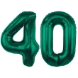 dekoracje na 40 urodziny zestaw balonow xl liczba 40 butelkowy zielony 39 dgt 2 szt