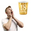 dekoracje na 40 urodziny zlote metalizowane kubeczki papierowe 18th birthday x6