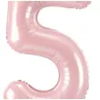 dekoracje na 5 urodziny dla dziewczynki balon foliowy cyfra 5 stojaca rozowy partydeco
