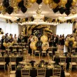 dekoracje na 50 urodziny balony z konfetti happy birthday liczba 50 czarno zlote 12 x6