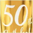 dekoracje na 50 urodziny zlote metalizowane kubeczki papierowe 50th birthday 220 ml x6