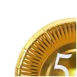 dekoracje na 50 urodziny zlote metalizowane talerzyki papierowe 50th birthday 18 x6
