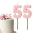 dekoracje na 55 urodziny swieczki na tort liczba 55 rozowy 4 5 cm 2 szt