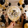 dekoracje na 60 urodziny balony transparentne z konfetti happy birthday liczba 60 zlote 12