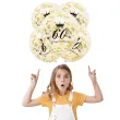 dekoracje na 60 urodziny balony transparentne z konfetti happy birthday liczba 60 zlote 12