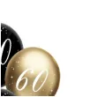 dekoracje na 60 urodziny balony z konfetti happy birthday liczba 60 czarno zlote 12 x6