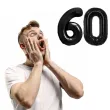 dekoracje na 60 urodziny rocznice zestaw balonow xl liczba 60 czarny 39 dgt 2 szt