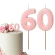 dekoracje na 60 urodziny swieczki na tort liczba 60 rozowy 4 5 cm 2 szt