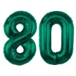 dekoracje na 80 urodziny zestaw balonow xl liczba 80 butelkowy zielony 39 dgt 2 szt