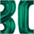 dekoracje na 80 urodziny zestaw balonow xl liczba 80 butelkowy zielony 39 dgt 2 szt