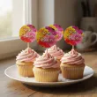 dekoracje na babeczki pikery dzien babci gerbery do muffinek szpilki ozdobne 6 szt