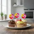 dekoracje na babeczki pikery dzien babci gerbery do muffinek szpilki ozdobne 6 szt