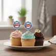 dekoracje na babeczki pikery dzien babci kwiatek do muffinek szpilki ozdobne 6 szt