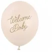 dekoracje na baby shower chlopca niebieskie balony welcome baby biale kremowe 12 50 szt