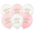 dekoracje na baby shower dziewczynki rozowe balony welcome baby 12 6 szt