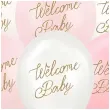 dekoracje na baby shower dziewczynki rozowe balony welcome baby 12 6 szt
