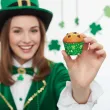 dekoracje na dzien swietego patryka oslonki na muffinki koniczynki zielone do szkoly baru x6