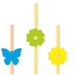 dekoracje na dzien wiosny slomki wiosna kwiatki i motylki mix 19 5 cm 6 szt