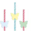 dekoracje na dzien wiosny slomki wiosna motylki mix pastel 19 5 cm 6 szt