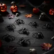 dekoracje na halloween andrzejki pajaki czarne partydeco 10 szt