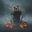 dekoracje na halloween andrzejki swieczniki tea light czarne gotyckie 3 szt