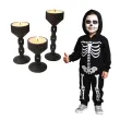 dekoracje na halloween andrzejki swieczniki tea light czarne gotyckie 3 szt